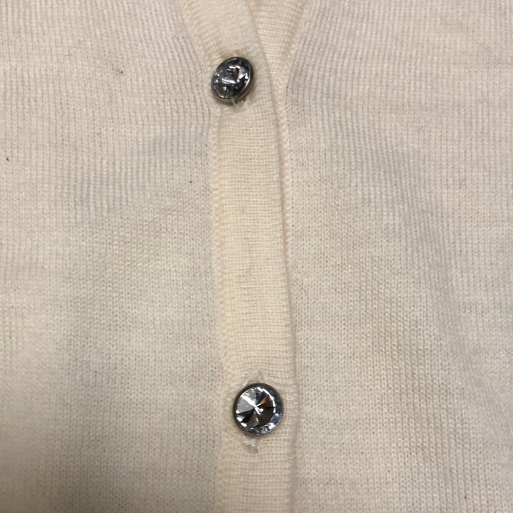 Italian Merino Wool Cardigan with Crystal Buttons - Picture 6 of 8